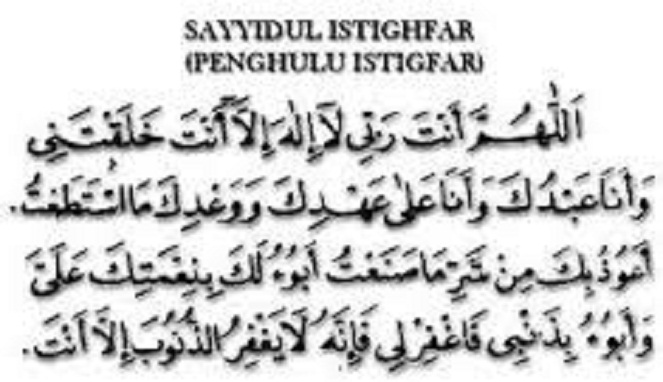 Keutamaan Doa Sayyidul Istighfar (Raja Istighfar 