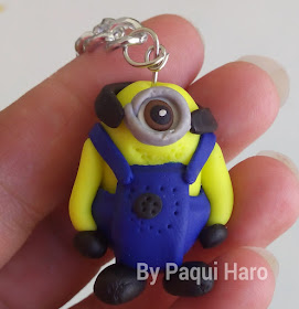 Llavero minion realizado de fimo