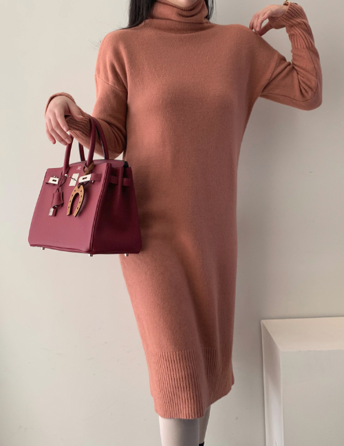 Solid Tone Shift Sweater Dress