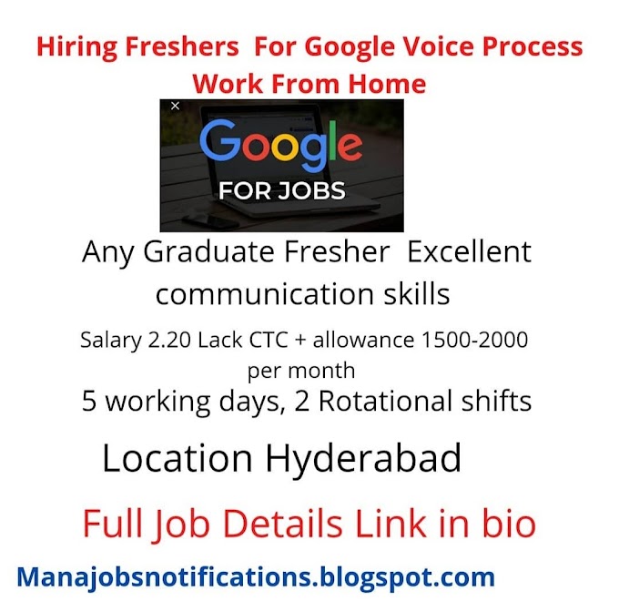 Google Job openings For Voice Process Work From Home