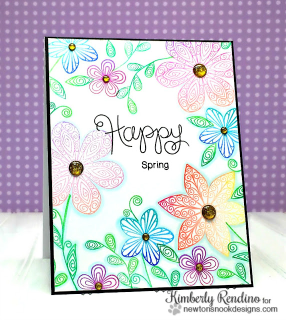 quilled | quilling | flowers | Newton's Nook Designs | kimpletekreativity.blogspot.com | handmade card | clear stamps