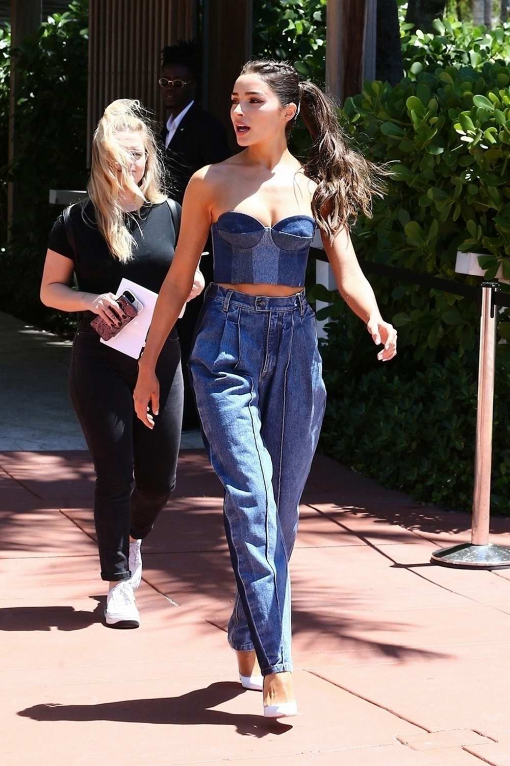 Olivia Culpo in Denim Style Out Leaving Her Hotel in Miami