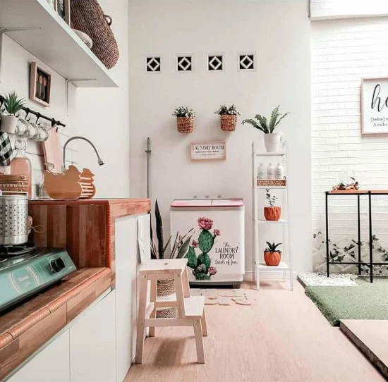 desain dapur kecil bertema skandinavia