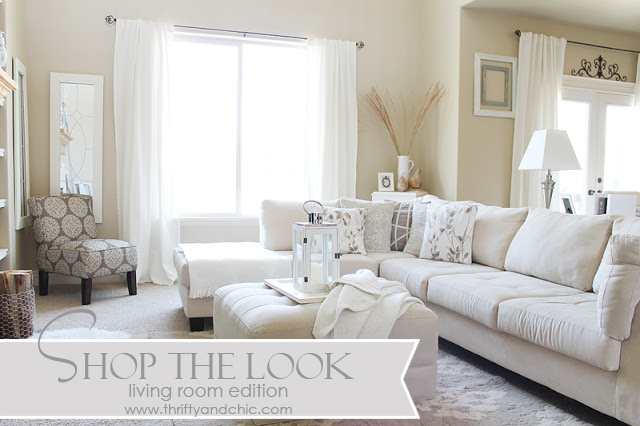 Shop the look -shows were to get main pieces in this living room...all on a budget!