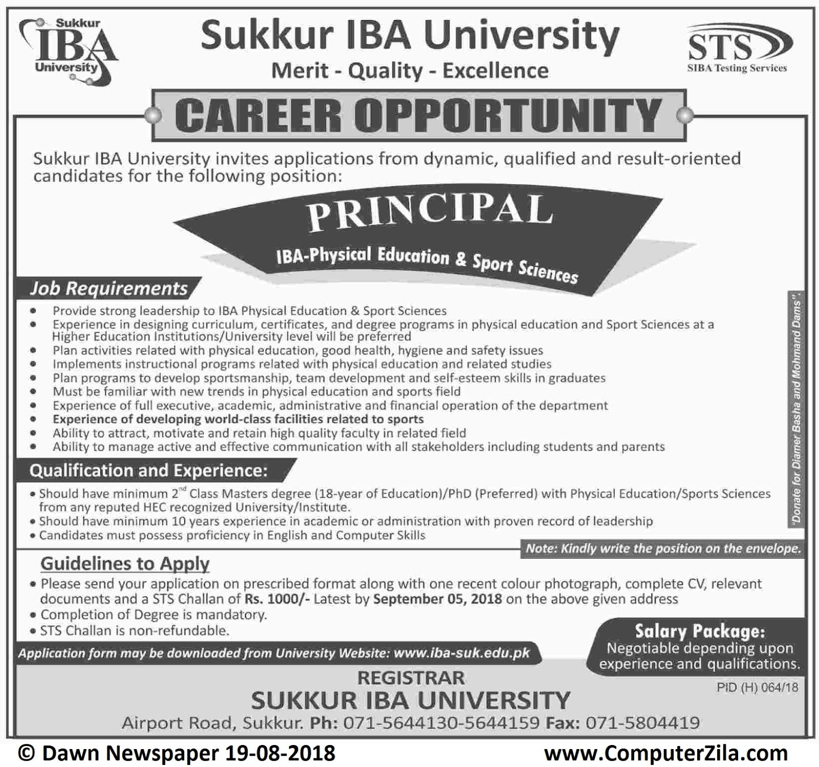 Career Opportunity at Sukkur IBA University