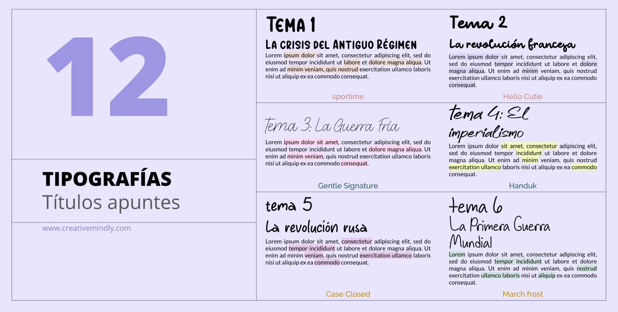 tipografia titulos apuntes y documentos