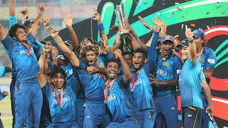 Sri Lanka Cricket Team celebrating after winning the World Cup 2014