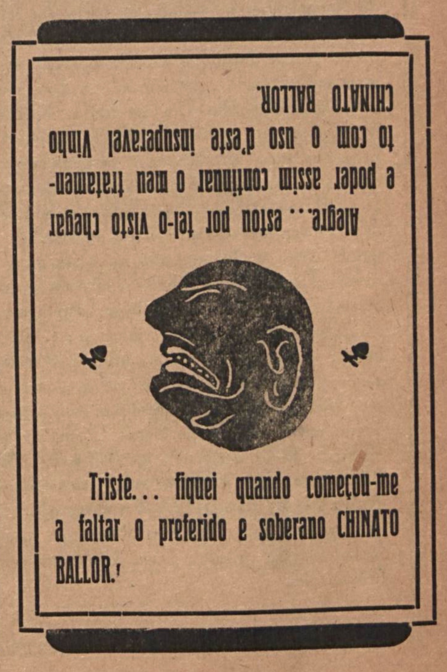 Propaganda antiga do Chinato Ballor veiculada em 1918