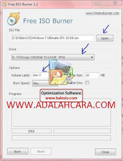 Cara memburning windows 7,xp,8,10 dll lewat free burn