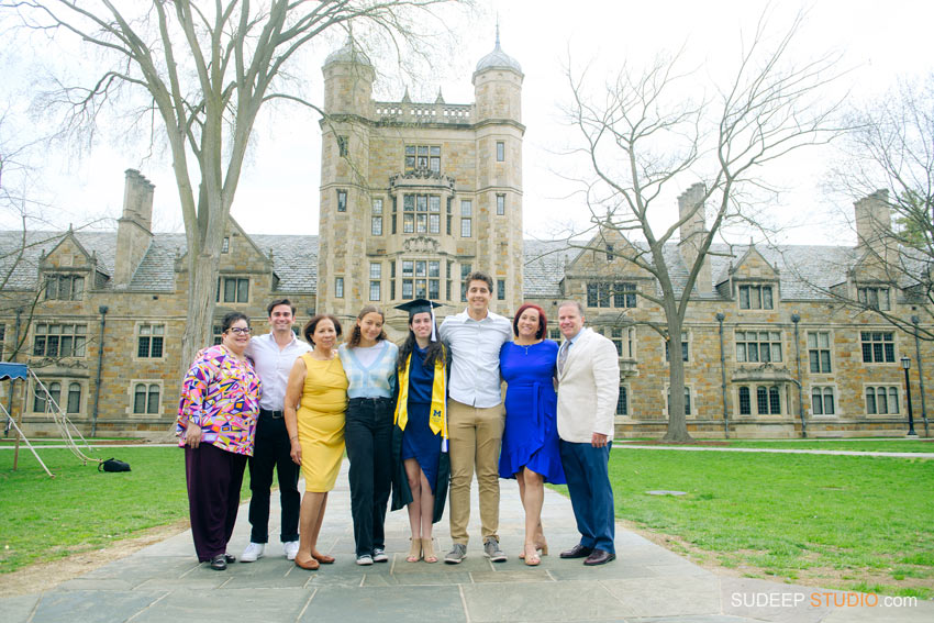 University of Michigan LSA Ross College Graduation Pictures with Family at Central Campus by SudeepStudio.com Ann Arbor University Graduation Photographer