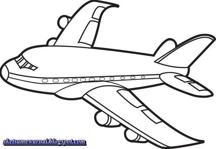  Sketsa  Mewarnai Gambar  Pesawat  Terbang Sketsa  Mewarnai