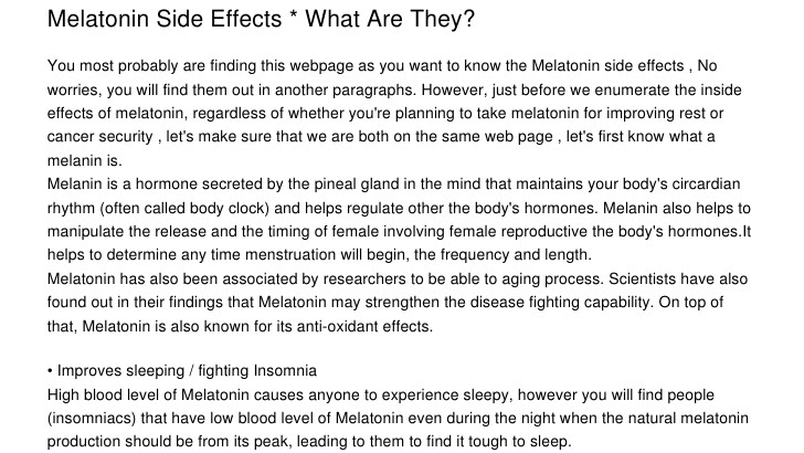 Melatonin - Side Effects From Melatonin