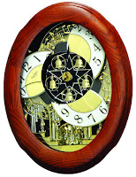 Joyful Nostalgia Oak Magic Motion Musical Clock - Open