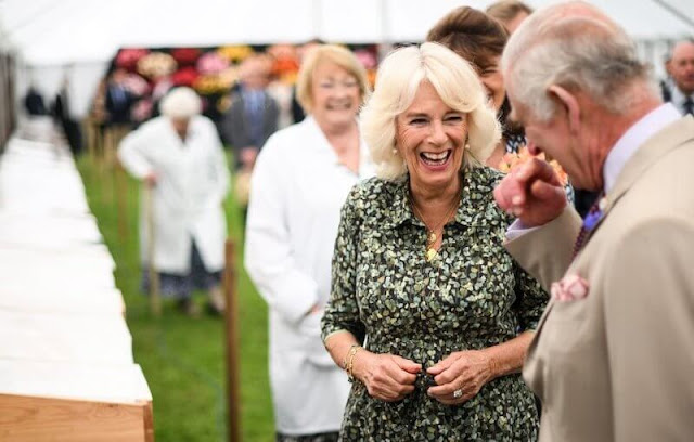 King Charles III and Queen Camilla attended the Sandringham Flower Show 2023 at Sandringham House in Norfolk