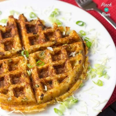 24. Waffle ubi manis keju dan bawang