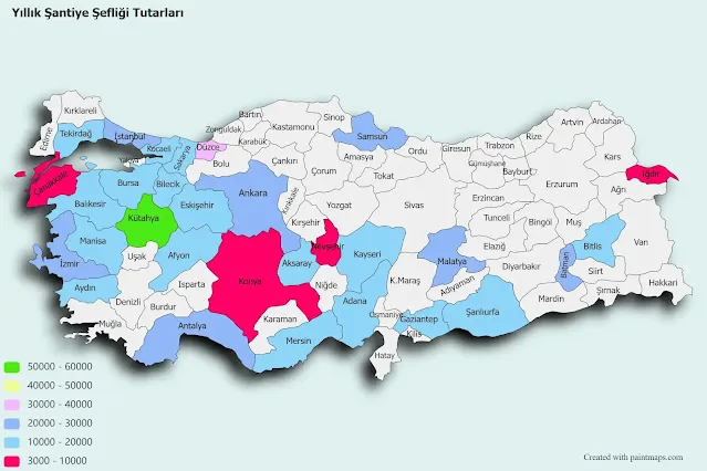 Türkiye'de şantiye şefliği için ödenen yıllık tutarlar