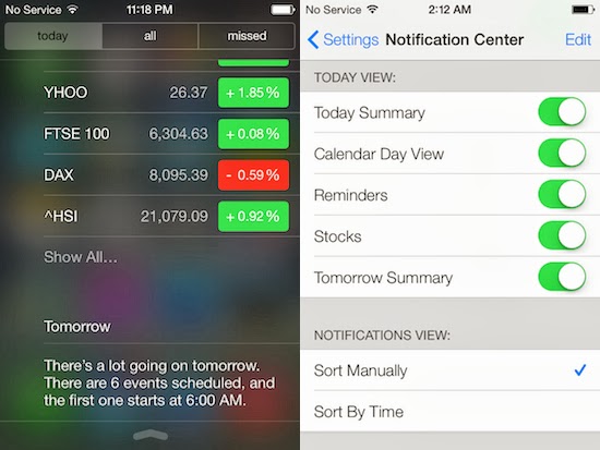 ios 7 notification center