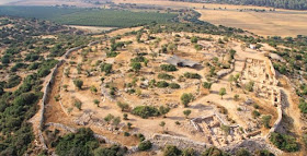Vista aérea do local onde foi encontrado palácio do tempo do Rei David em Israel