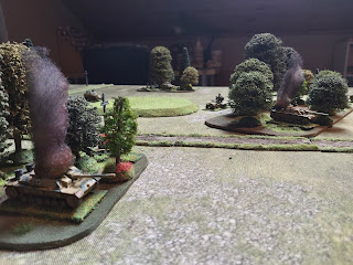 The StuGs fail their morale roll and rout off table