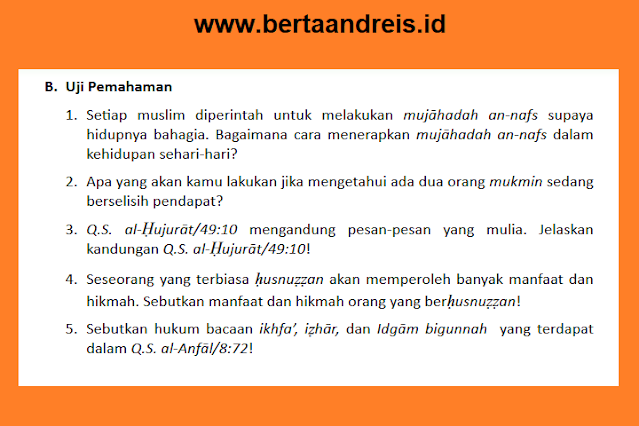 Kunci Jawaban PAI Kelas 10 Halaman 90 Evaluasi Bab 6