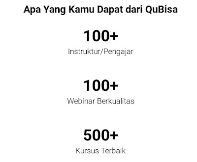 yang didapat di aplikasi belajar online QuBisa