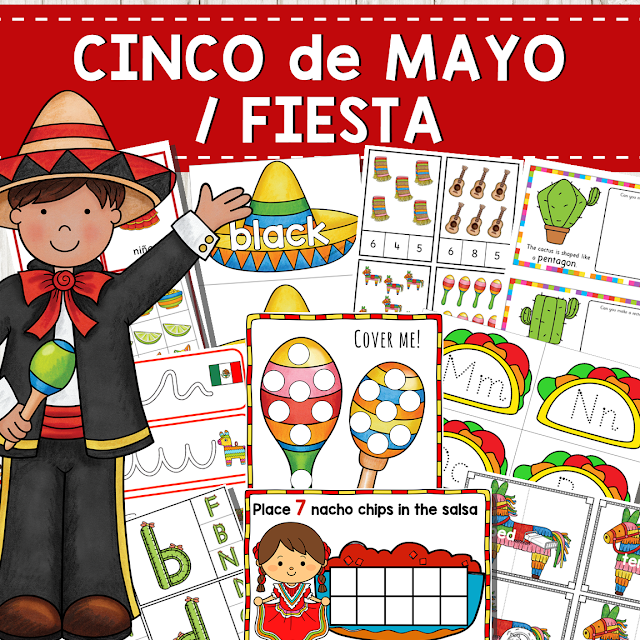 Fiesta and Cinco de Mayo Preschool Math and Literacy Mini Unit