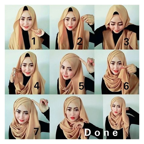tutorial hijab segi empat untuk pesta terbaru