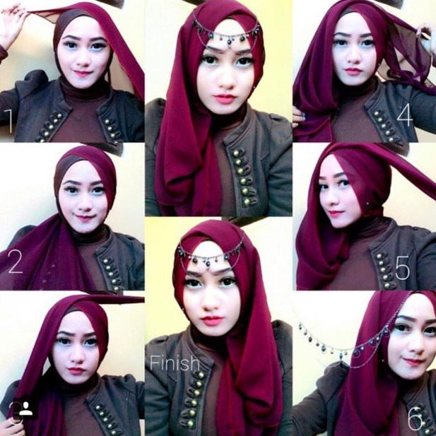  Contoh Tutorial Hijab Modern Glamour untuk Pesta