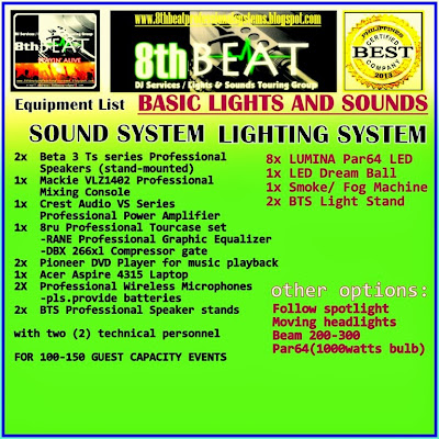 Sound System Rental Manila 8thbeat Basic PA System Debut Wedding Summer