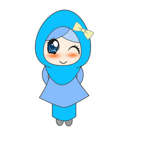 Cute Muslimah Doodle "Girl Winks At You"