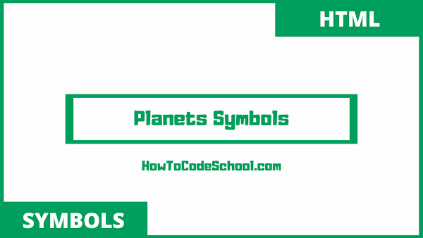 planets symbols unicodes and html codes
