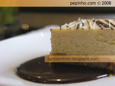 Tarta de queso, chocolate blanco y crema de güisqui