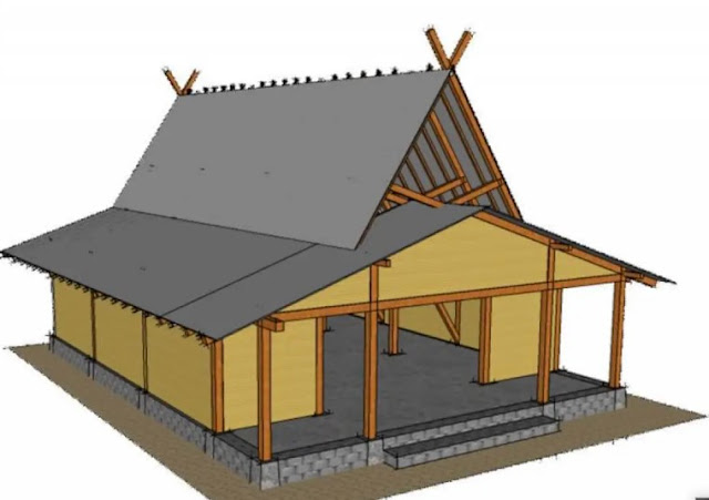 Gambar Sketsa Saung Bambu