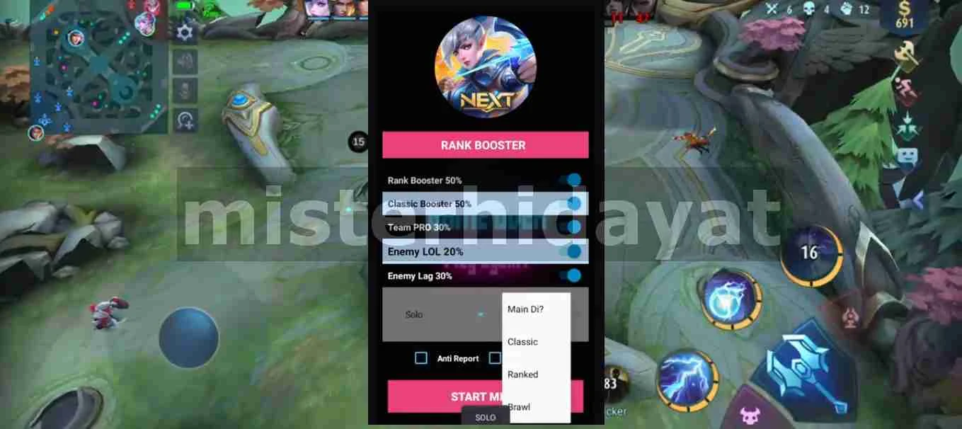 Aplikasi Mod Menu Mobile Legends| Rank/Classic Booster, Enemy Lag, Anti Banned