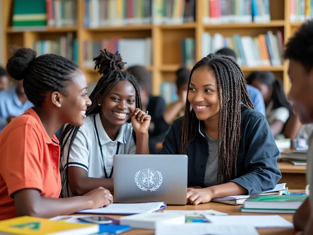 Refugee students studying with support from the UNHCR's DAFI scholarship program.