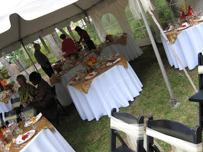 Tent with guest tables and seating