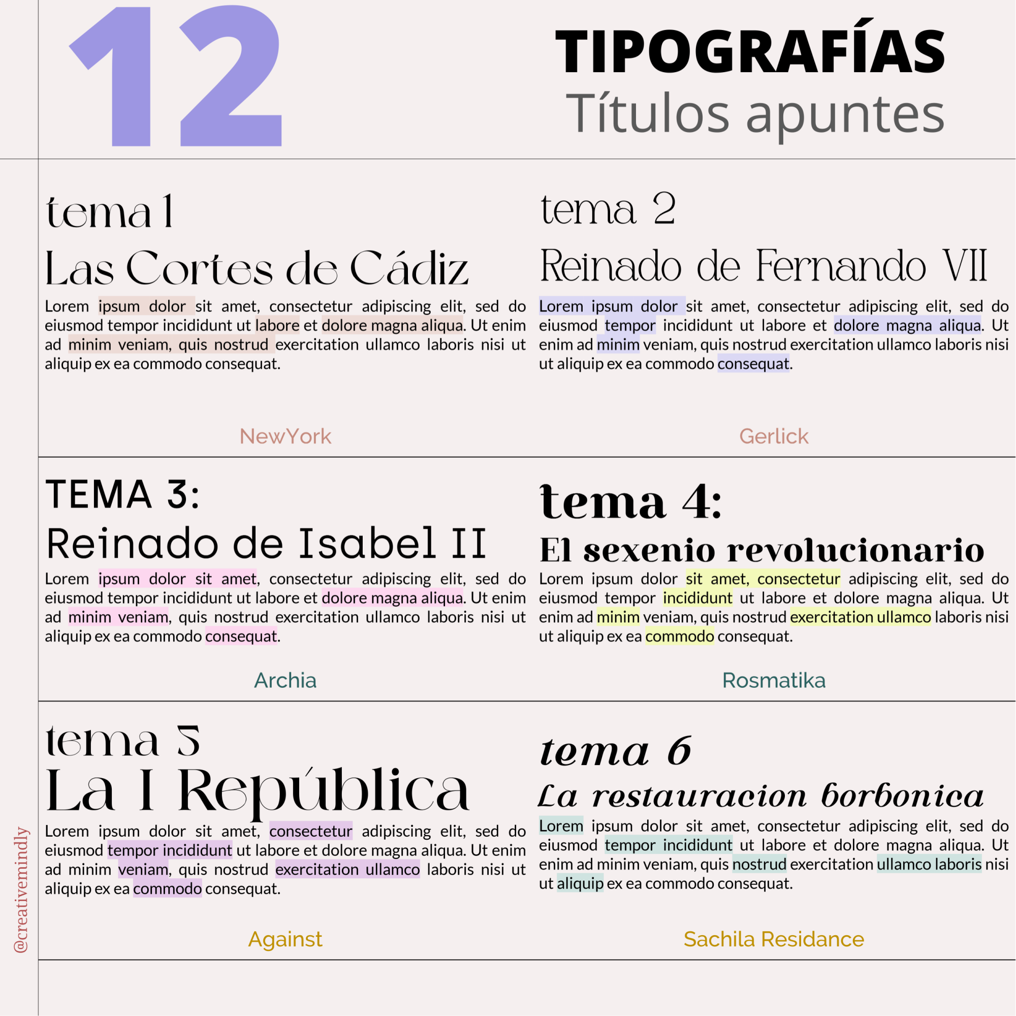 tipografia titulos apuntes y documentos