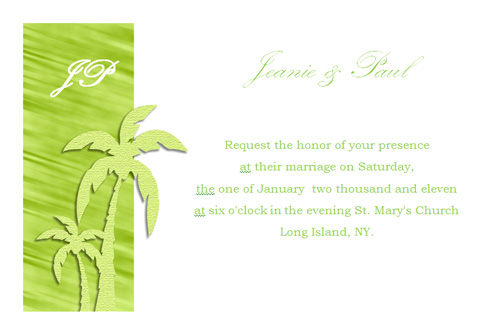 Beach wedding invitation Finished Size 215 x 14 cm