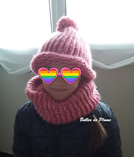 ensemble snood + bonnet tricotin