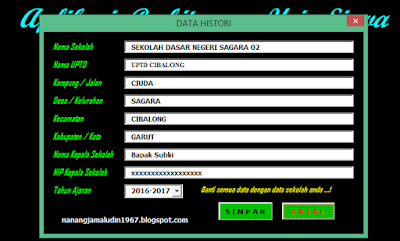 Form Input Data Sekolah Aplikasi Usia Siswa