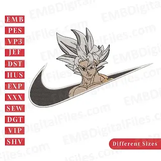 Goku anime inspired embroidery files