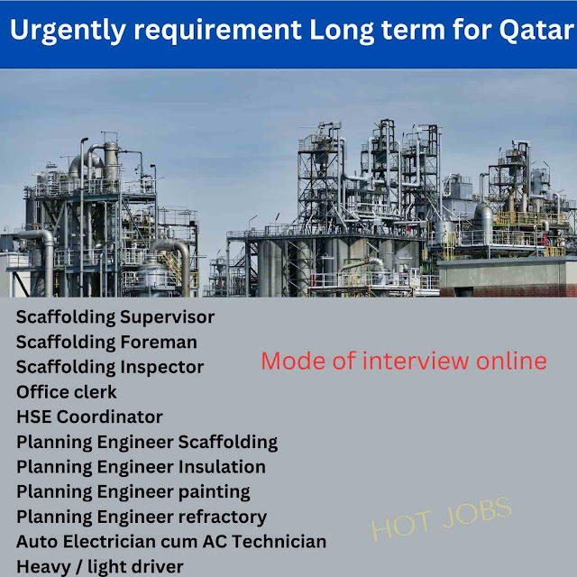 Urgently requirement Long term for Qatar