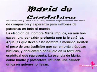 ▷ Significado del nombre Maria de Guadalupe