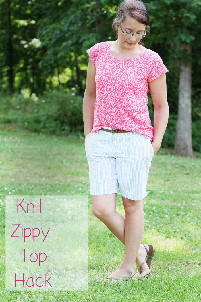 Knit Zippy Top Hack with Exposed Zipper - Pattern by See Kate Sew