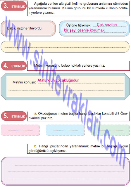 Doku Yayınları 4. Sınıf Türkçe Çalışma Kitabı Cevapları Sayfa 42