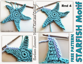 five point star, free crochet patterns, how to crochet, motif, star, starfish, 