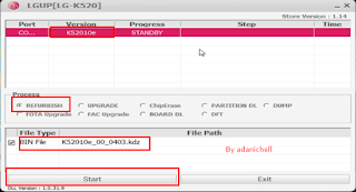 Cara Flash LG K520DY Via Lgup Flashtool