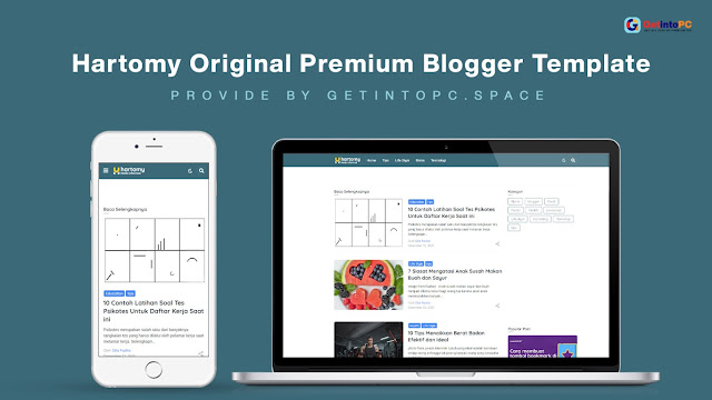 Hartomy Original Premium Blogger Template Free Download