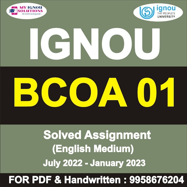 BCOA 01 Solved Assignment 2022-23