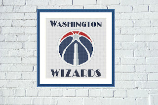 Washington Wizards logo cross stitch pattern - Tango Stitch